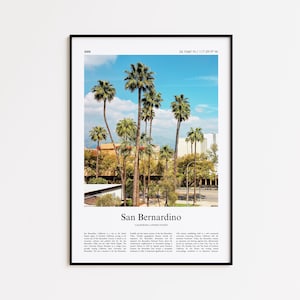 San Bernardino Color Print, San Bernardino Real Photo Poster, San Bernardino Travel Poster Gift, California, United States, USA