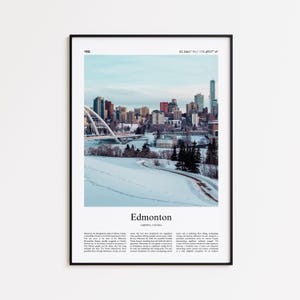 Edmonton Color Print, Edmonton Real Photo Poster, Edmonton Travel Poster Gift, Alberta, Canada Travel poster, Minimal City Print