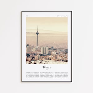Tehran Color Print, Tehran Real Photo Poster, Tehran Travel Poster Gift, Iran Travel poster, Minimal City Print, Wall Art Print