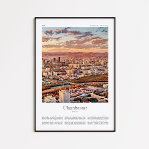 Ulaanbaatar Color Print, Ulaanbaatar Real Photo Poster, Ulaanbaatar Travel Poster Gift, Mongolia Travel poster, Minimal City Print