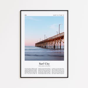 Surf City Color Print, Surf City Real Photo Poster, Surf City Travel Poster Gift, North Carolina, United States, USA, Wall Art Print