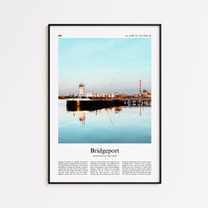 Bridgeport Color Print, Bridgeport Real Photo Poster, Bridgeport Travel Poster Gift, Connecticut, United States, USA, Wall Art Print