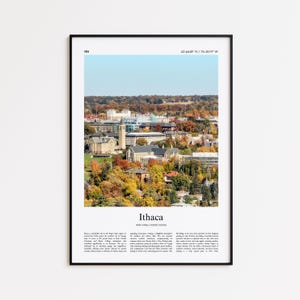 Ithaca Color Print, Ithaca Real Photo Poster, Ithaca Travel Poster Gift, New York, United States, USA Travel poster, Minimal City Print