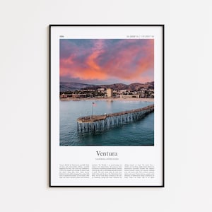 Ventura Color Print, Ventura Real Photo Poster, Ventura Travel Poster Gift, California, United States, USA Travel poster, Minimal City Print