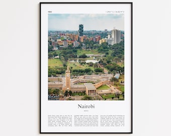 Nairobi Color Print, Nairobi Real Photo Poster, Nairobi Travel Poster Gift, Kenya Travel poster, Minimal City Print, Wall Art Print