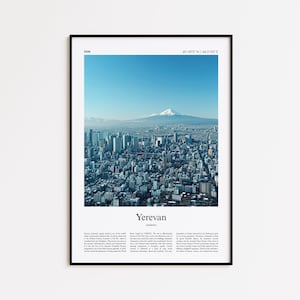 Impressão colorida de Yerevan, pôster de foto real de Yerevan, pôster de viagem de Yerevan para presente, pôster de viagem da Armênia, impressão minimalista de cidade, impressão de arte de parede