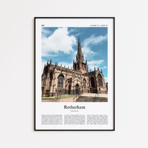 Rotherham Color Print, Rotherham Real Photo Poster, Rotherham Travel Poster Gift, England UK Travel poster, Minimal City Print