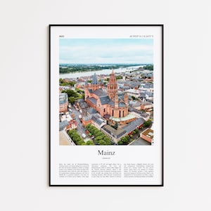 Mainz Color Print, Mainz Real Photo Poster, Mainz Travel Poster Gift, Germany Travel poster, Minimal City Print, Wall Art Print