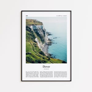 Dover Color Print, Dover Real Photo Poster, Dover Travel Poster Gift, Kent, United Kingdom Travel poster, Minimal City Print, Wall Art Print