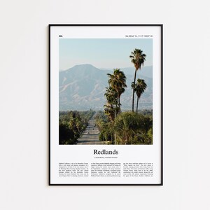Redlands Color Print, Redlands Real Photo Poster, Redlands Travel Poster Gift, California, United States, USA Travel poster, Minimal Print