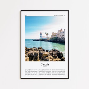 Cascais Color Print, Cascais Real Photo Poster, Cascais Travel Poster Gift, Portugal Travel poster, Minimal City Print, Wall Art Print