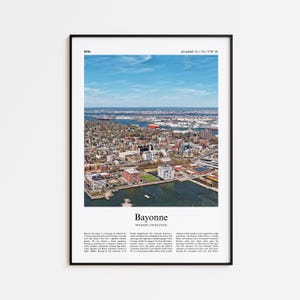 Bayonne Color Print, Bayonne Real Photo Poster, Bayonne Travel Poster Gift, New Jersey, United States, USA Travel poster, Minimal City Print