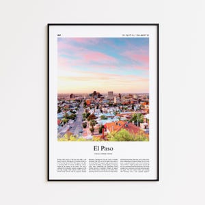 El Paso Color Print, El Paso Real Photo Poster, El Paso Travel Poster Gift, Texas, United States, USA Travel poster, Minimal City Print