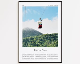 Puerto Plata Color Print, Puerto Plata Real Photo Poster, Puerto Plata Travel Poster Gift, Dominican Republic Travel poster, Minimal Print