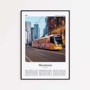 Manchester Color Print, Manchester Real Photo Poster, Manchester Travel Poster Gift, United Kingdom Travel poster, Minimal City Print
