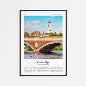 Cambridge Color Print, Cambridge Real Photo Poster, Cambridge Travel Poster Gift, Massachusetts, United States, USA, Wall Art Print