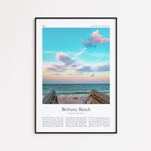 Bethany Beach Color Print, Bethany Beach Real Photo Poster, Bethany Beach Travel Poster Gift, Delaware, United States, USA, Wall Art Print