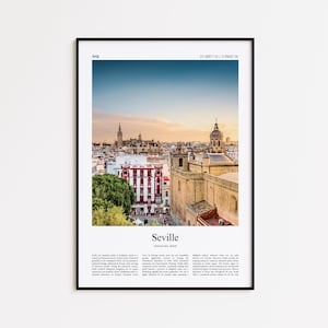 Seville Color Print, Seville Real Photo Poster, Seville Travel Poster Gift, Andalusia, Spain Travel poster, Minimal City Print