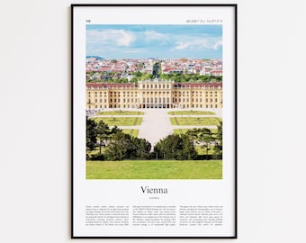 Vienna Color Print, Vienna Real Photo Poster, Vienna Travel Poster Gift, Austria Travel poster, Minimal City Print, Wall Art Print
