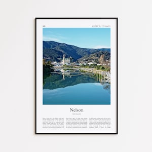 Nelson Color Print, Nelson Real Photo Poster, Nelson Travel Poster Gift, New Zealand Travel poster, Minimal City Print, Wall Art Print