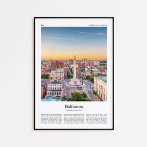 Baltimore Color Print, Baltimore Real Photo Poster, Baltimore Travel Poster Gift, Maryland, United States, USA Travel poster, Minimal Print