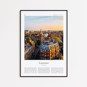 Leicester Color Print, Leicester Real Photo Poster, Leicester Travel Poster Gift, Leicestershire, United Kingdom, Wall Art Print