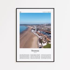 Swansea Color Print, Swansea Real Photo Poster, Swansea Travel Poster Gift, United Kingdom Travel poster, Minimal City Print, Wall Art Print