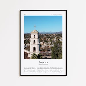 Pomona Color Print, Pomona Real Photo Poster, Pomona Travel Poster Gift, California, United States, USA Travel poster, Minimal City Print