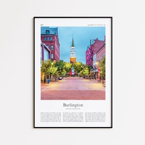 Burlington Color Print, Burlington Real Photo Poster, Burlington Travel Poster Gift, Vermont, United States, USA, Wall Art Print