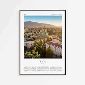 Sofia Color Print, Sofia Real Photo Poster, Sofia Travel Poster Gift, Bulgaria Travel poster, Minimal City Print, Wall Art Print