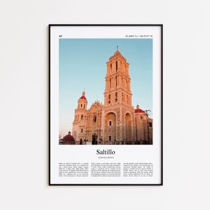 Saltillo Color Print, Saltillo Real Photo Poster, Saltillo Travel Poster Gift, Coahuila, Mexico Travel poster, Minimal City Print