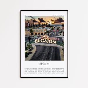 El Cajon Farbdruck, El Cajon Echtfoto Poster, El Cajon Reise Poster Geschenk, Kalifornien, Vereinigte Staaten, USA Reiseplakat, Minimal Print