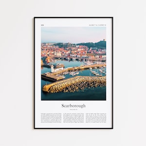 Scarborough Color Print, Scarborough Real Photo Poster, Scarborough Travel Poster Gift, United Kingdom Travel poster, Minimal City Print