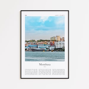 Mombasa Color Print, Mombasa Real Photo Poster, Mombasa Travel Poster Gift, Kenya Travel poster, Minimal City Print, Wall Art Print