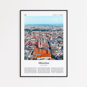 München Color Print, München Real Photo Poster, Munchen Travel Poster Gift, Bavaria, Germany Travel poster, Minimal City Print