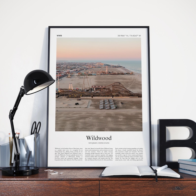 Wildwood Color Print, Wildwood Real Photo Poster, Wildwood Travel Poster Gift, New Jersey, United States, USA Travel poster, Minimal Print image 8