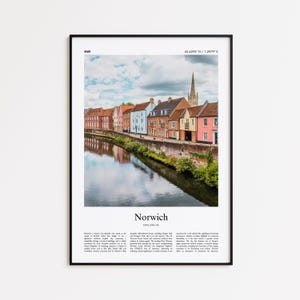 Norwich Color Print, Norwich Real Photo Poster, Norwich Travel Poster Gift, United Kingdom Travel poster, Minimal City Print, Wall Art Print