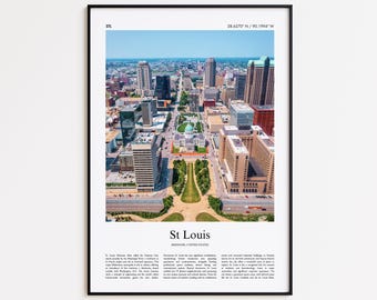 St Louis Color Print, St Louis Real Photo Poster, St Louis Travel Poster Gift, Missouri, United States, USA Travel poster, Minimal Print