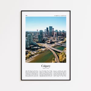 Calgary Color Print, Calgary Real Photo Poster, Calgary Travel Poster Gift, Alberta, Canada Travel poster, Minimal City Print