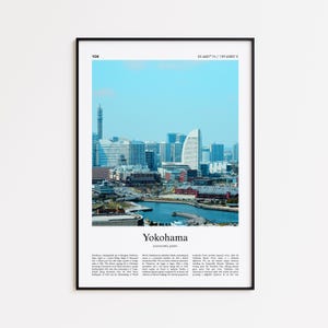 Yokohama Color Print, Yokohama Real Photo Poster, Yokohama Travel Poster Gift, Kanagawa, Japan Travel poster, Minimal City Print