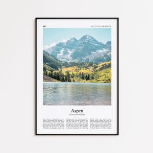 Aspen Color Print, Aspen Real Photo Poster, Aspen Travel Poster Gift, Colorado, United States, USA Travel poster, Minimal City Print