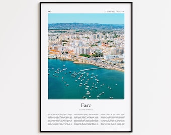 Faro Color Print, Faro Real Photo Poster, Faro Travel Poster Gift, Algarve, Portugal Travel poster, Minimal City Print, Wall Art Print