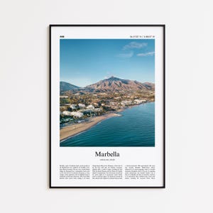 Marbella Color Print, Marbella Real Photo Poster, Marbella Travel Poster Gift, Andalusia, Spain Travel poster, Minimal City Print