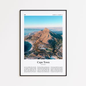 Cape Town Color Print, Cape Town Real Photo Poster, Cape Town Travel Poster Gift, South Africa Travel poster, Minimal City Print