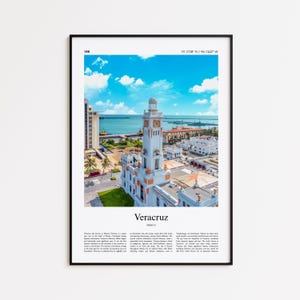 Veracruz Color Print, Veracruz Real Photo Poster, Veracruz Travel Poster Gift, Mexico Travel poster, Minimal City Print, Wall Art Print