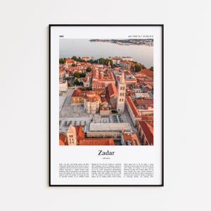 Zadar Color Print, Zadar Real Photo Poster, Zadar Travel Poster Gift, Croatia Travel poster, Minimal City Print, Wall Art Print