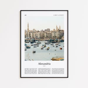 Alexandria Color Print, Alexandria Real Photo Poster, Alexandria Travel Poster Gift, Egypt Travel poster, Minimal City Print, Wall Art Print