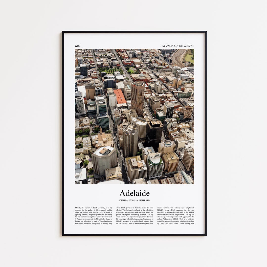 Adelaide Color Print, Adelaide Real Photo Poster, Adelaide Travel ...