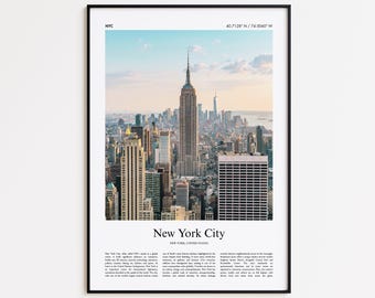 New York City Color Print, New York City Real Photo Poster, New York City Travel Poster Gift, New York, United States, USA, Wall Art Print