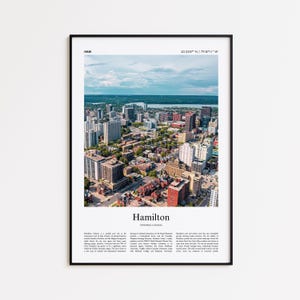 Hamilton Color Print, Hamilton Real Photo Poster, Hamilton Travel Poster Gift, Ontario, Canada Travel poster, Minimal City Print